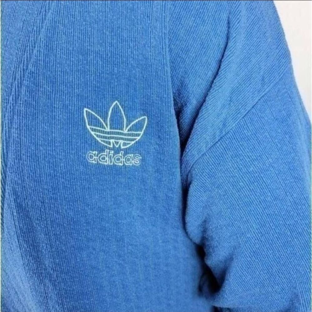 Adidas 90s Vintage Blue Trefoil 1/4 Zip Pullover Sweater Men’s XL Retro Streetwe - Picture 4 of 5